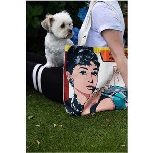 Audrey Hepburn Art Print Bag  Linen Shoulder Bag